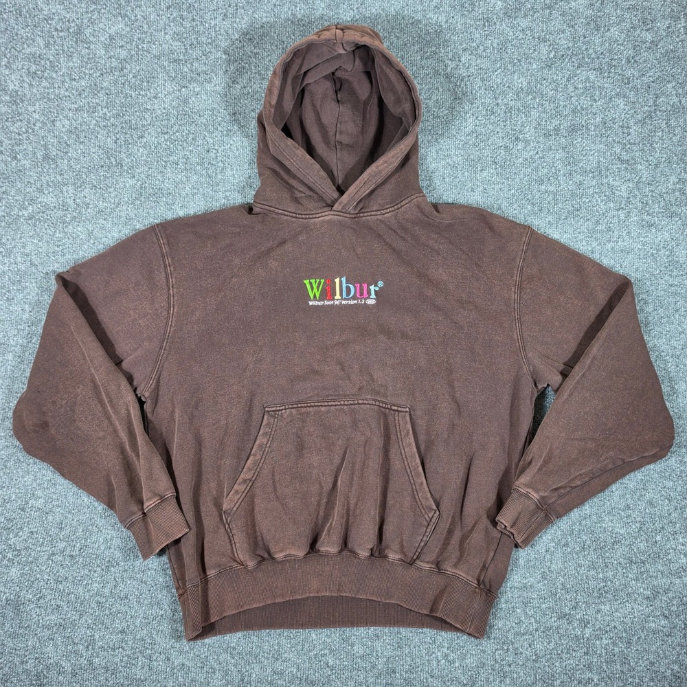 Wilbur Soot OS-1.2 Brown Graphic Hoodie Mens Large YouTuber Merch Dream SMP